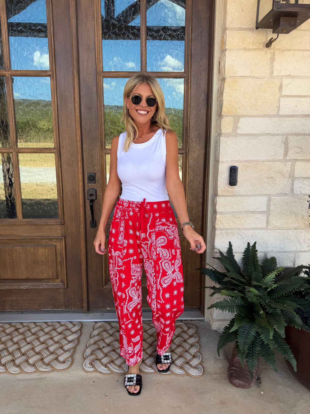Red Bandana pants