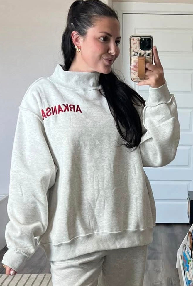 embroidered Arkansas sweatshirt