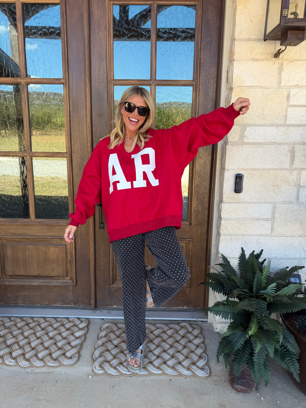 Arkansas split neck sweatshirt