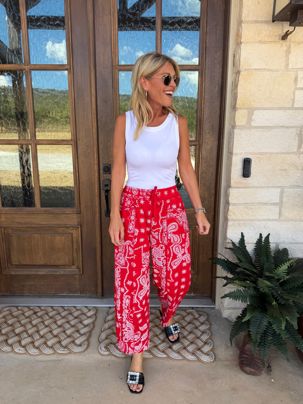 Red Bandana pants