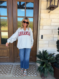 Arkansas split neck sweatshirt