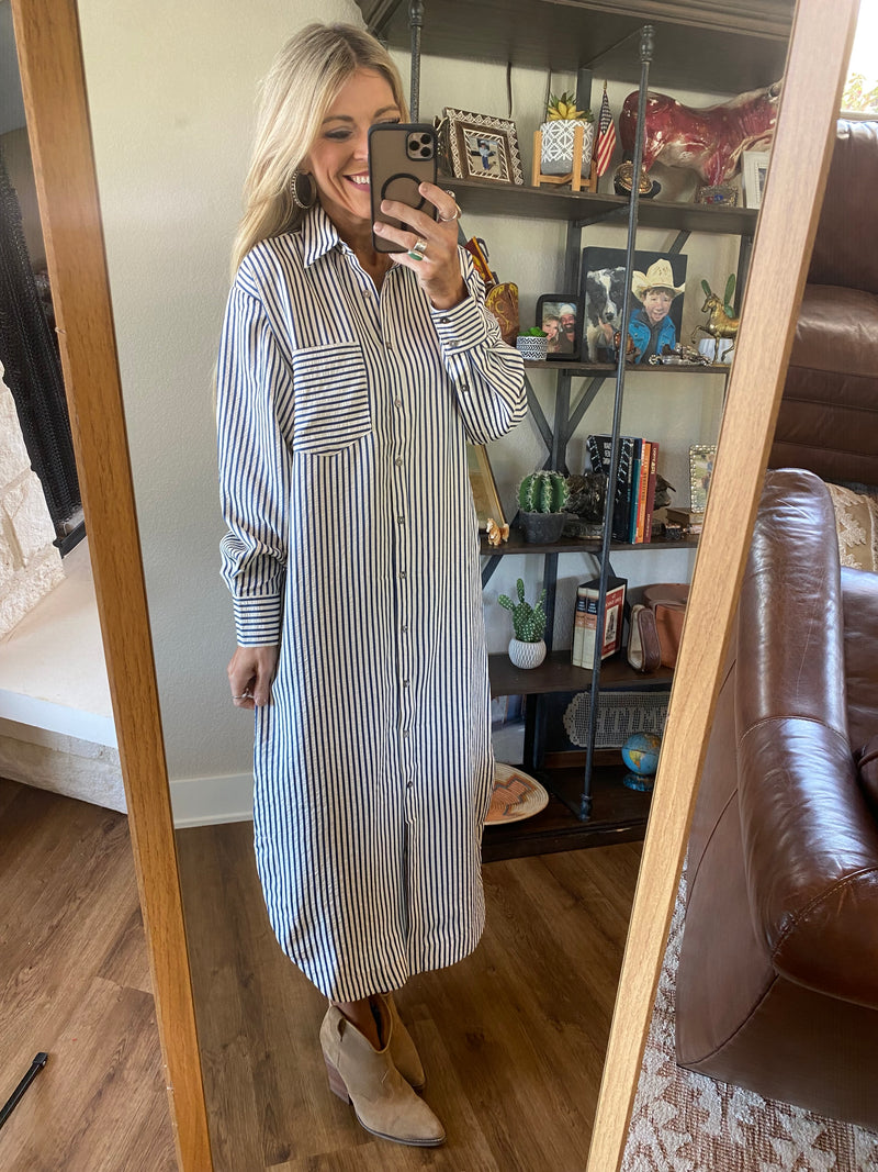 Felicia striped dress