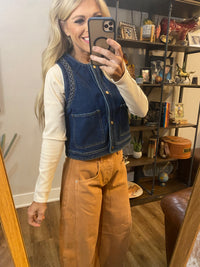 Braided Denim Vest