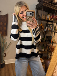 Sage striped sweater