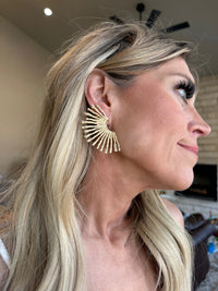 Woven Gold Statement Earrings