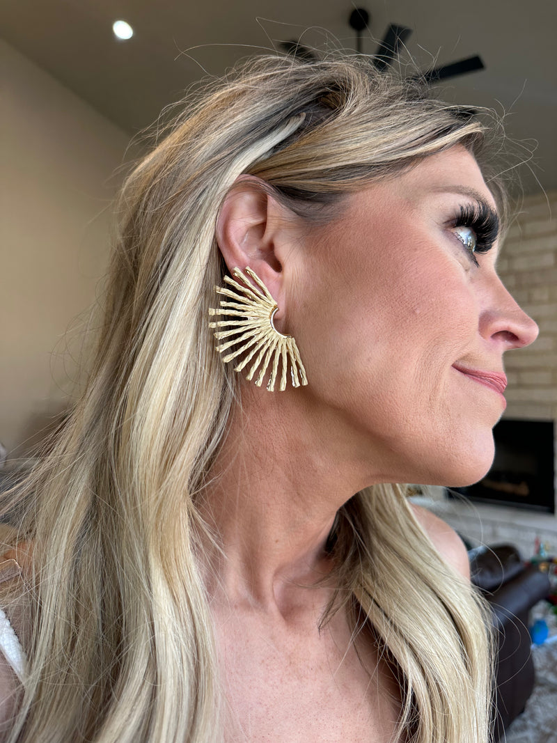 Woven Gold Statement Earrings